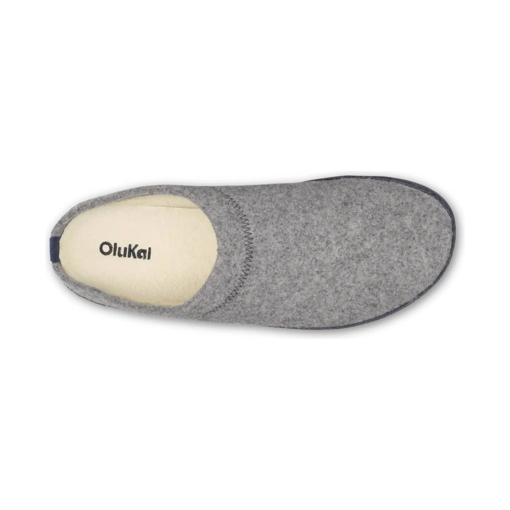 Olukai Men's Hamani Hulu Wool Mule Slippers - Graphite/Trench Blue