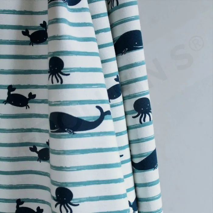 Organic Cotton Jersey - Whales