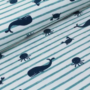 Organic Cotton Jersey - Whales