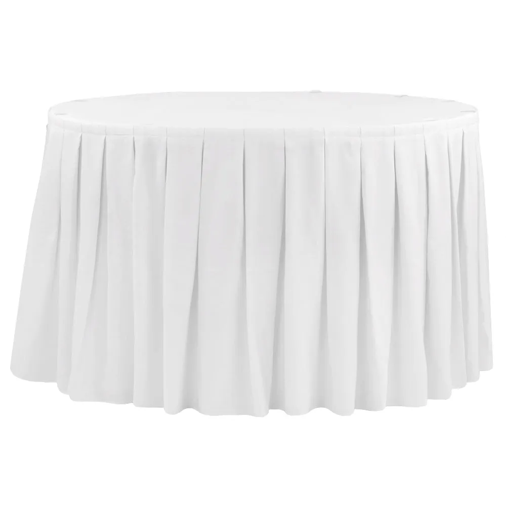 Polyester 14ft Table Skirt - White