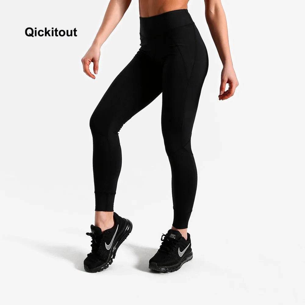 Qickitout Women Summer Long Pants Women Leggings High Waist Quick Dry Leggings High Elasticity Leggings Sexy Black Pants