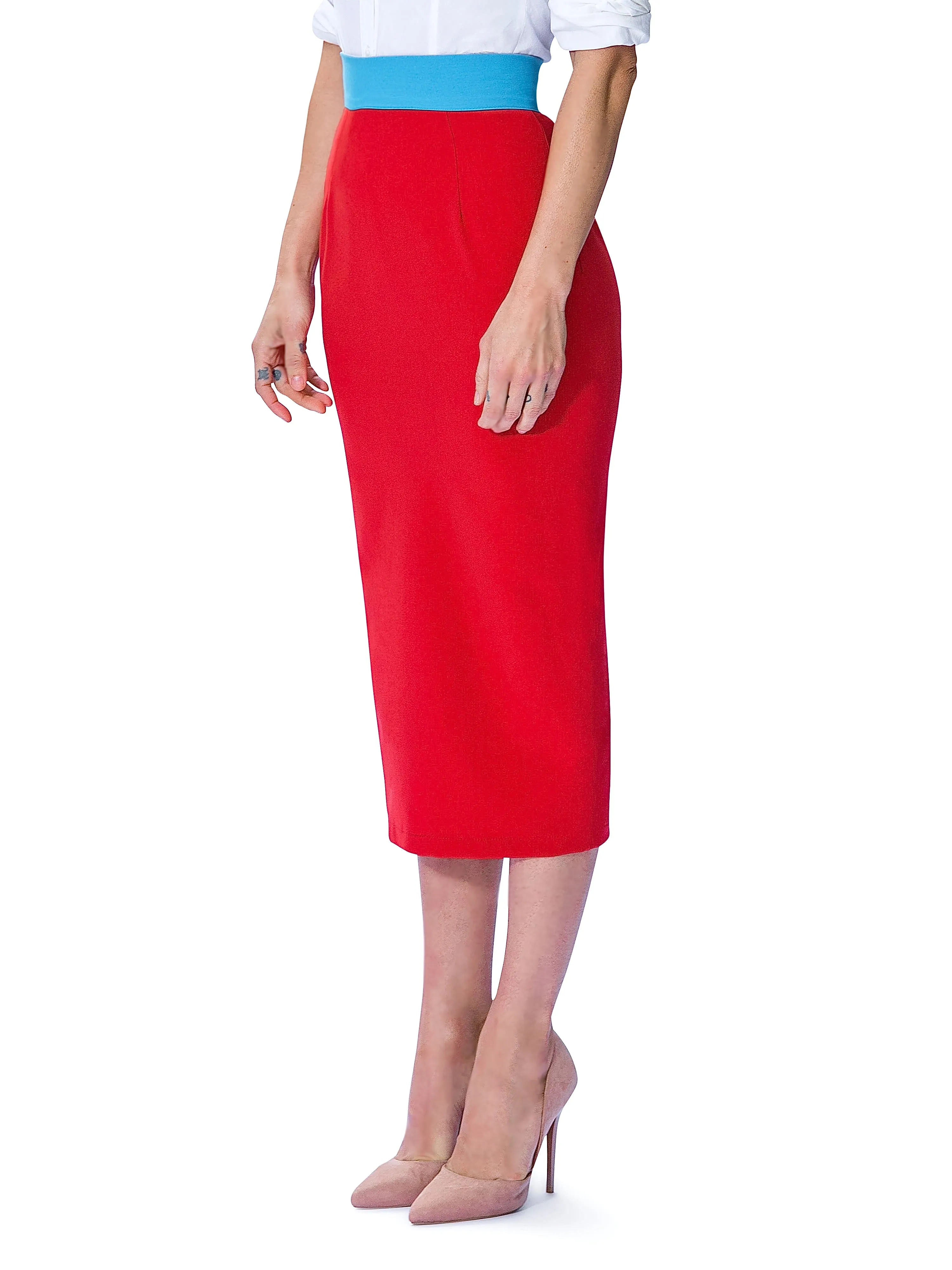 "Dorix" Color Block Waist Pencil Skirt