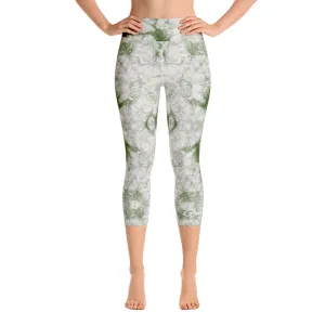 Sage Tie Dye Yoga Capri Leggings