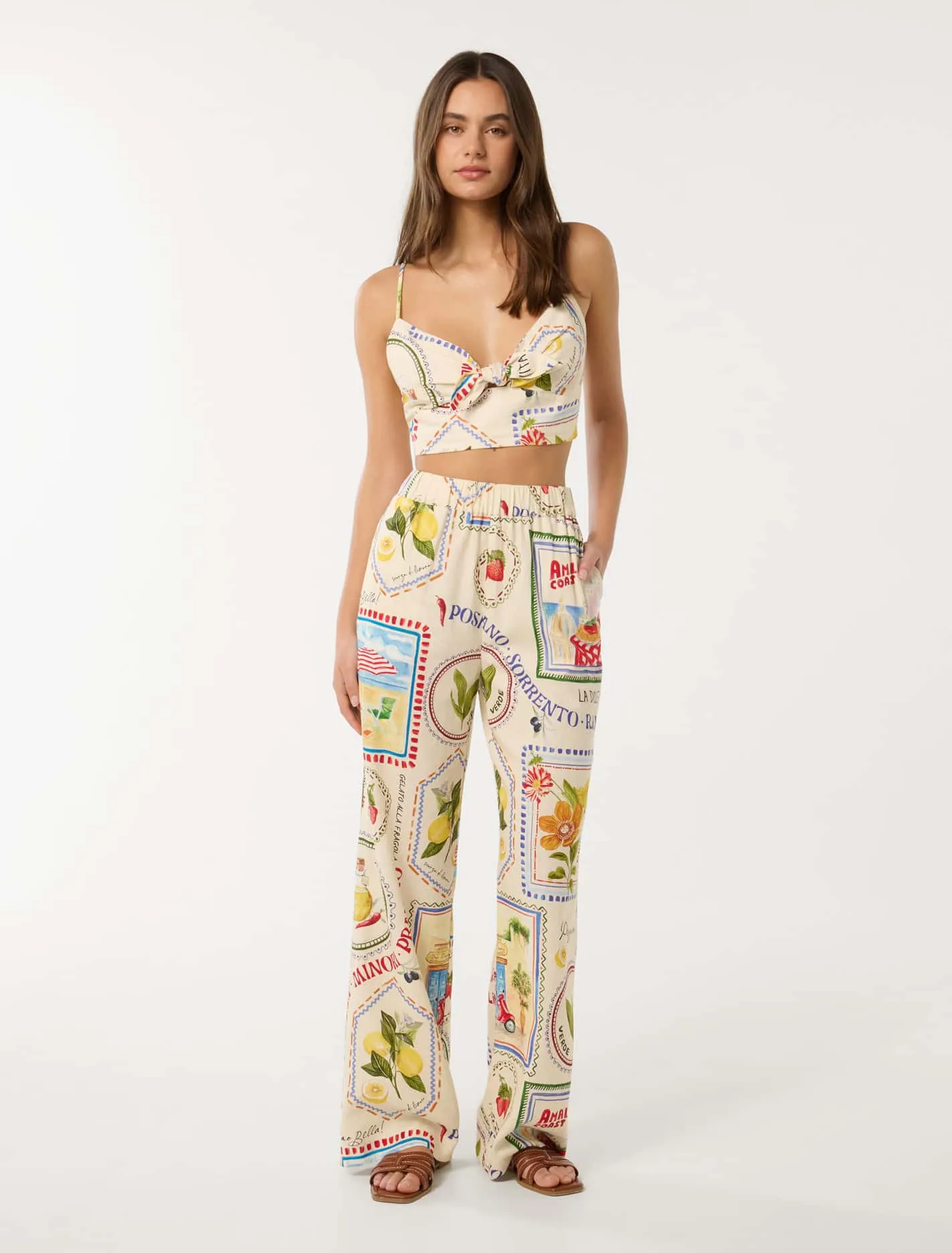 Saige Printed Wide Leg Pants