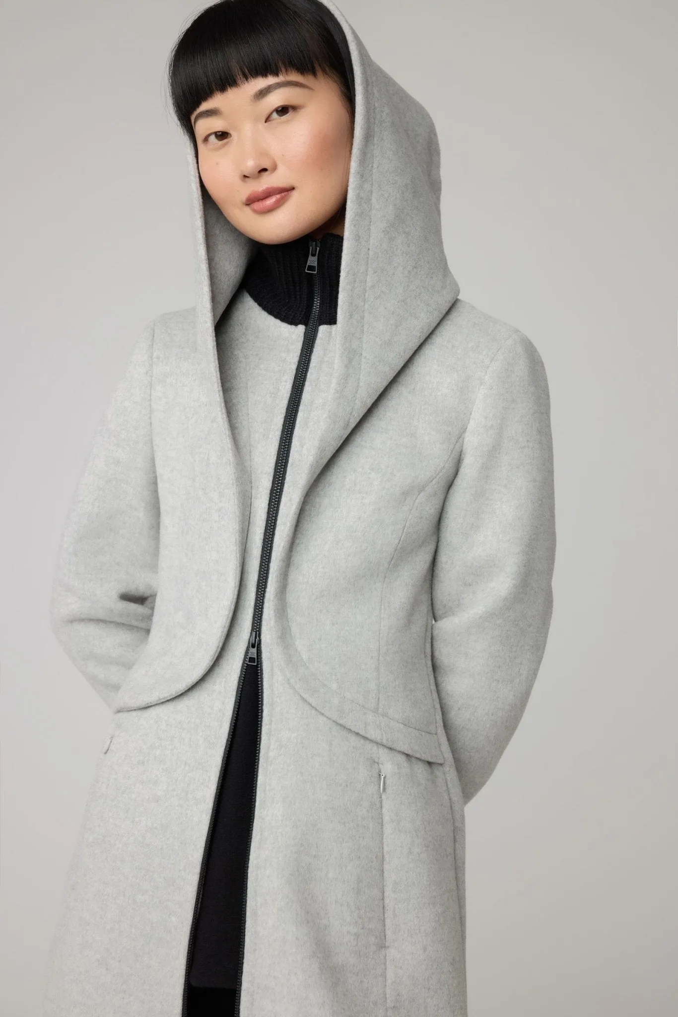 SOIA&KYO CARA - Slim-Fit Wool Coat With Hood