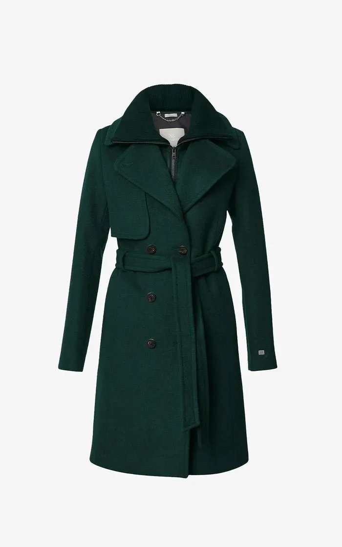 SOIA&KYO FABIANNE-C - Semi-Fitted Classic Wool Coat With Removable Bib