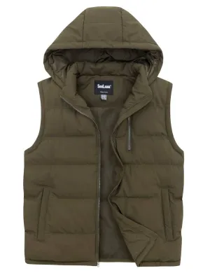 Soularge Men's Big and Tall Winter Warm Thick Utility Puffer Vest Outerwear