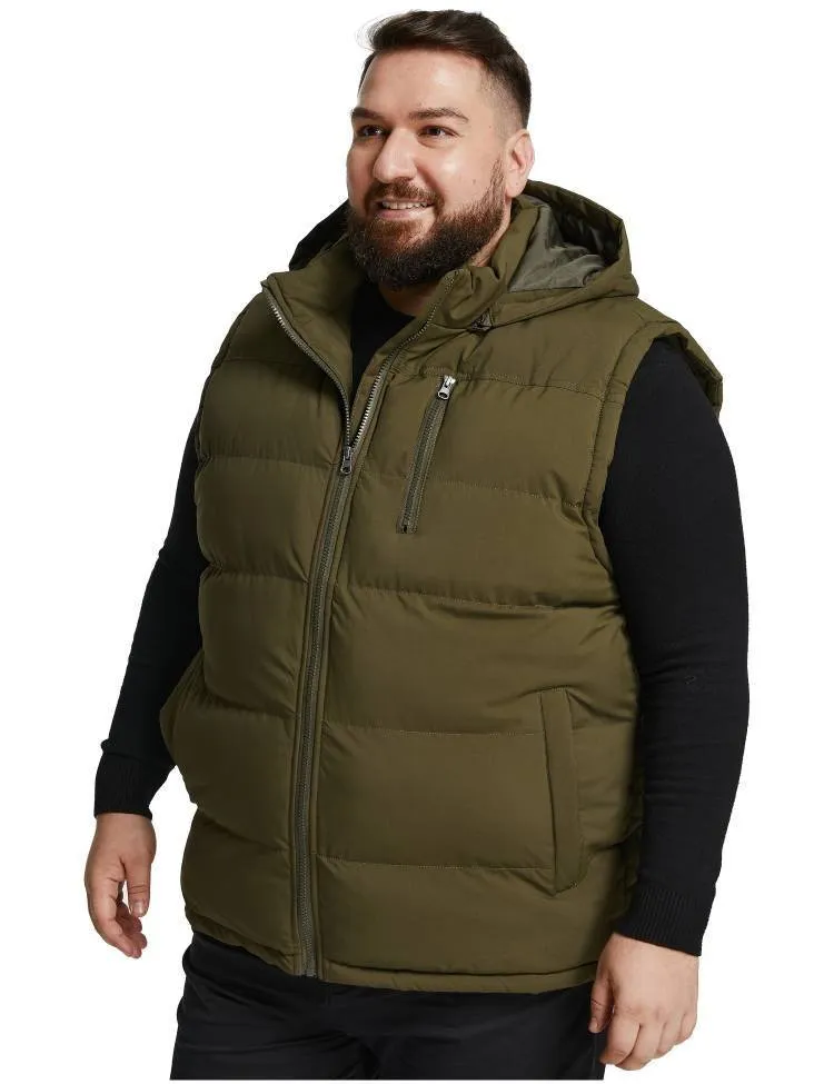 Soularge Men's Big and Tall Winter Warm Thick Utility Puffer Vest Outerwear