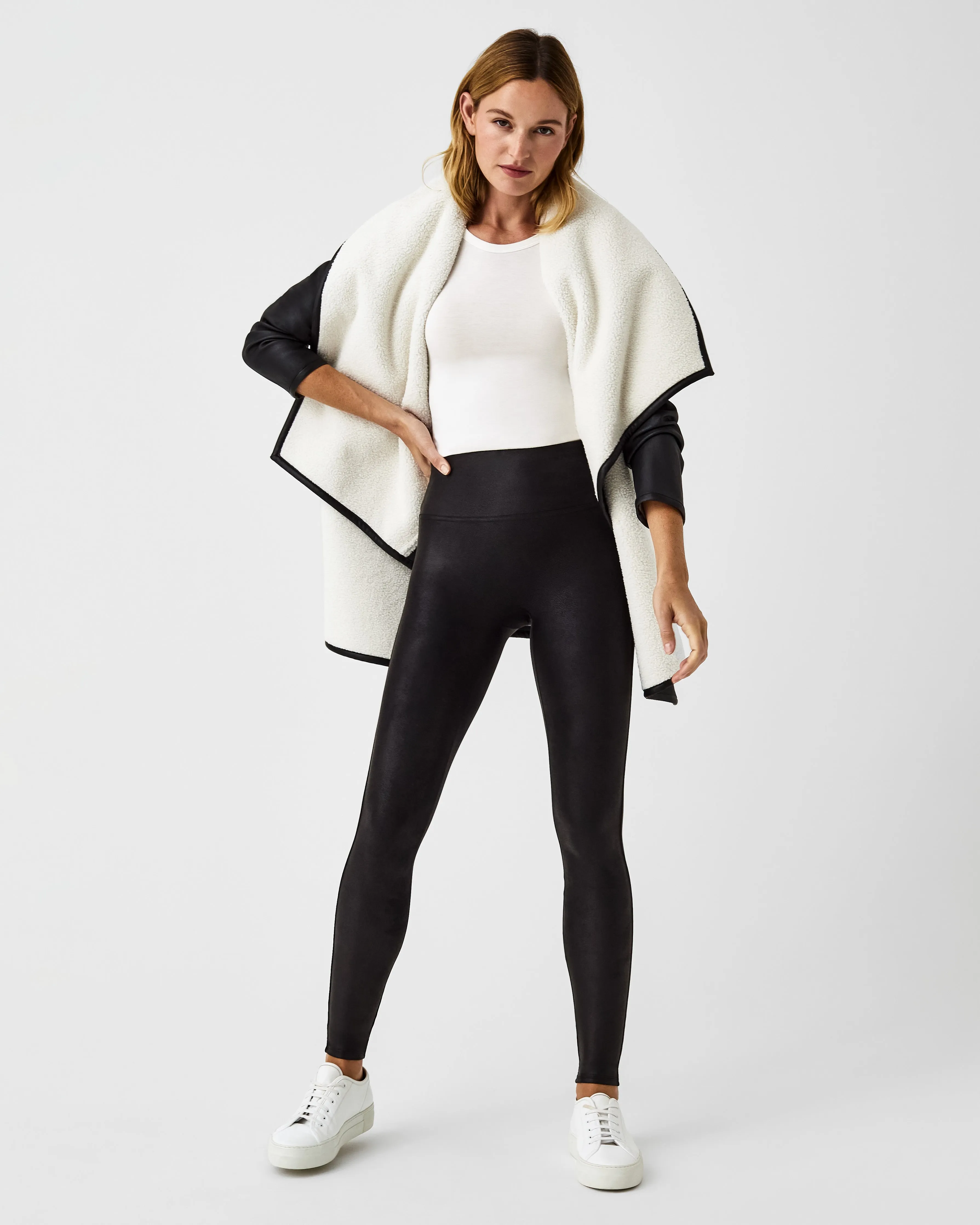 SPANXshape™ Faux Leather Fleece Lined Leggings