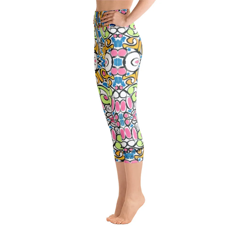 Stop War Now Graffiti Yoga Capri Leggings