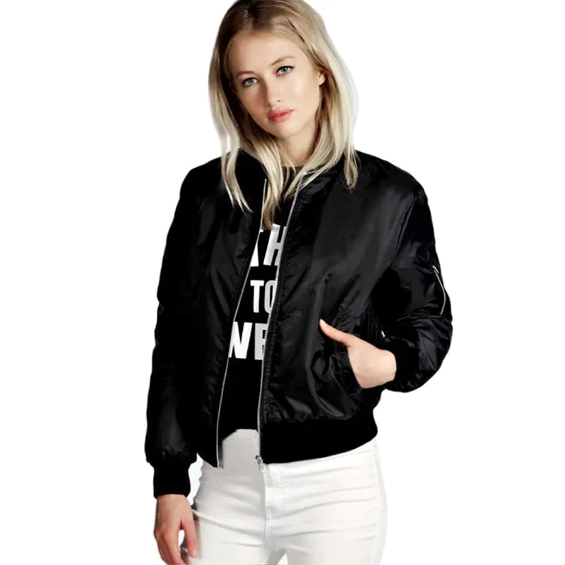 Stylish Casual Women's Zipper Windbreaker With Pocket For Spring