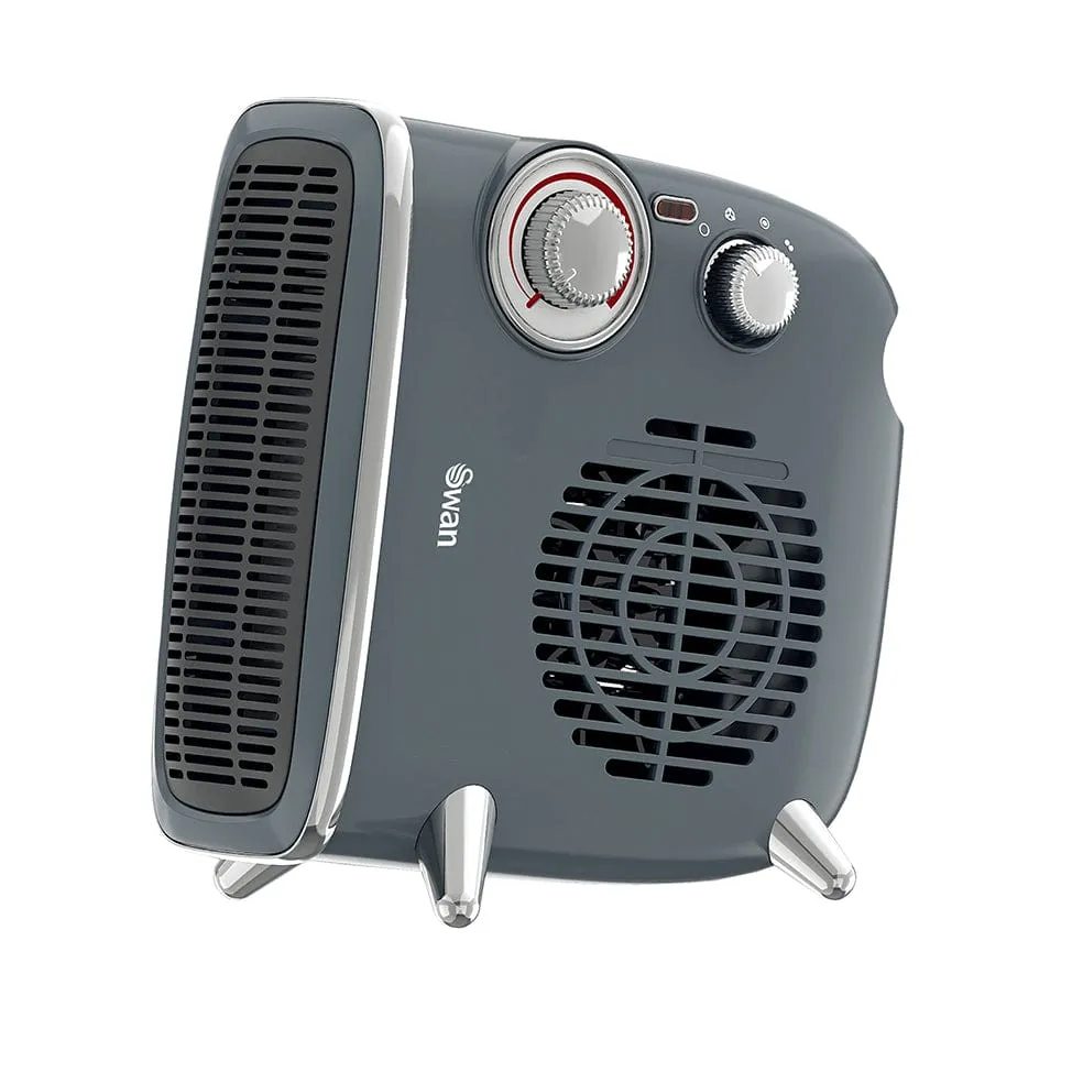 Swan Vertical or Horizontal Retro Fan Heater Black | Grey | Red