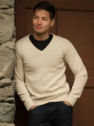 V-Neck Alpaca Mens Sweater