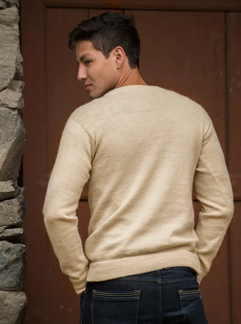 V-Neck Alpaca Mens Sweater