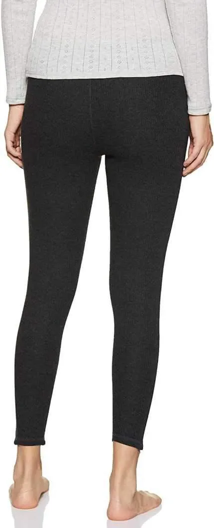 Van Heusen Black Cotton Winter Wear Thermal Leggings for Ladies