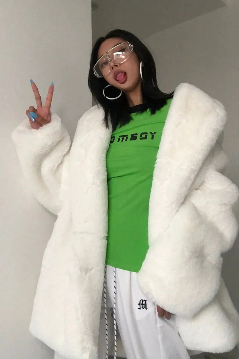 Wenkouban-Winter Outfits Christmas Navie Super Thick Fur Coat