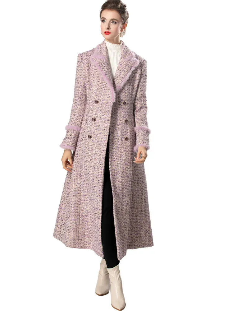 Women's Elegant Tweed Overcoat & Trench Coat