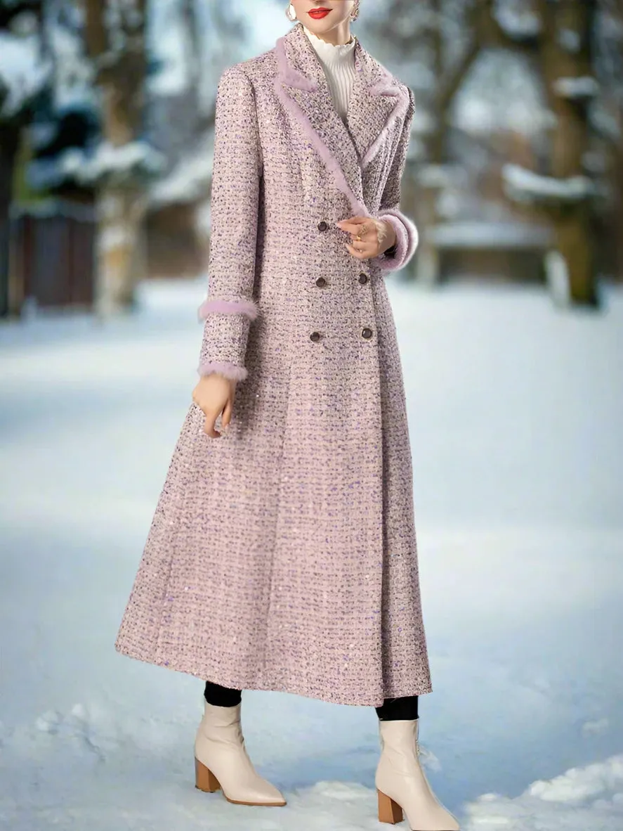 Women's Elegant Tweed Overcoat & Trench Coat