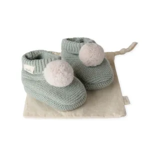 Wool Knit Pom Pom Bootie