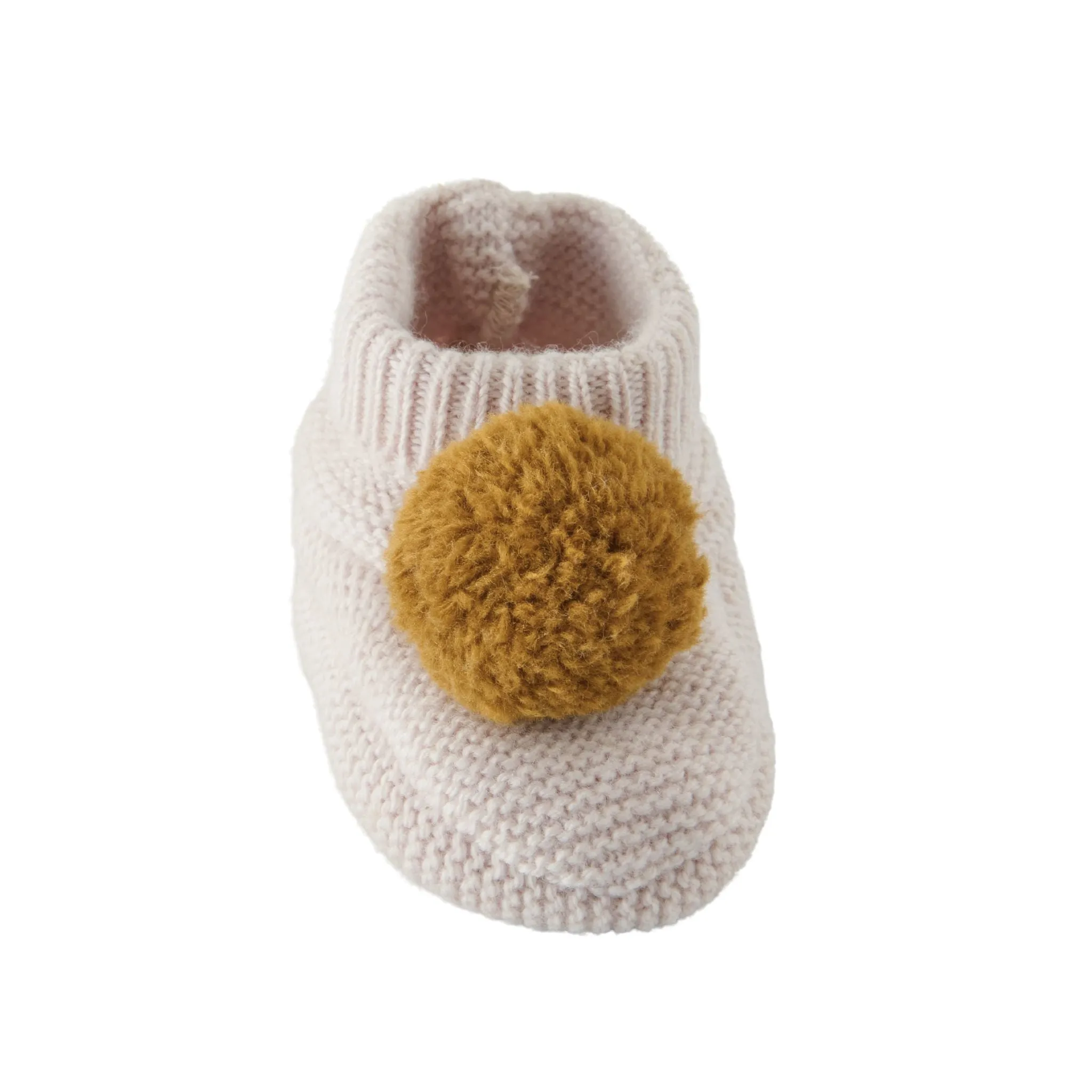 Wool Knit Pom Pom Bootie