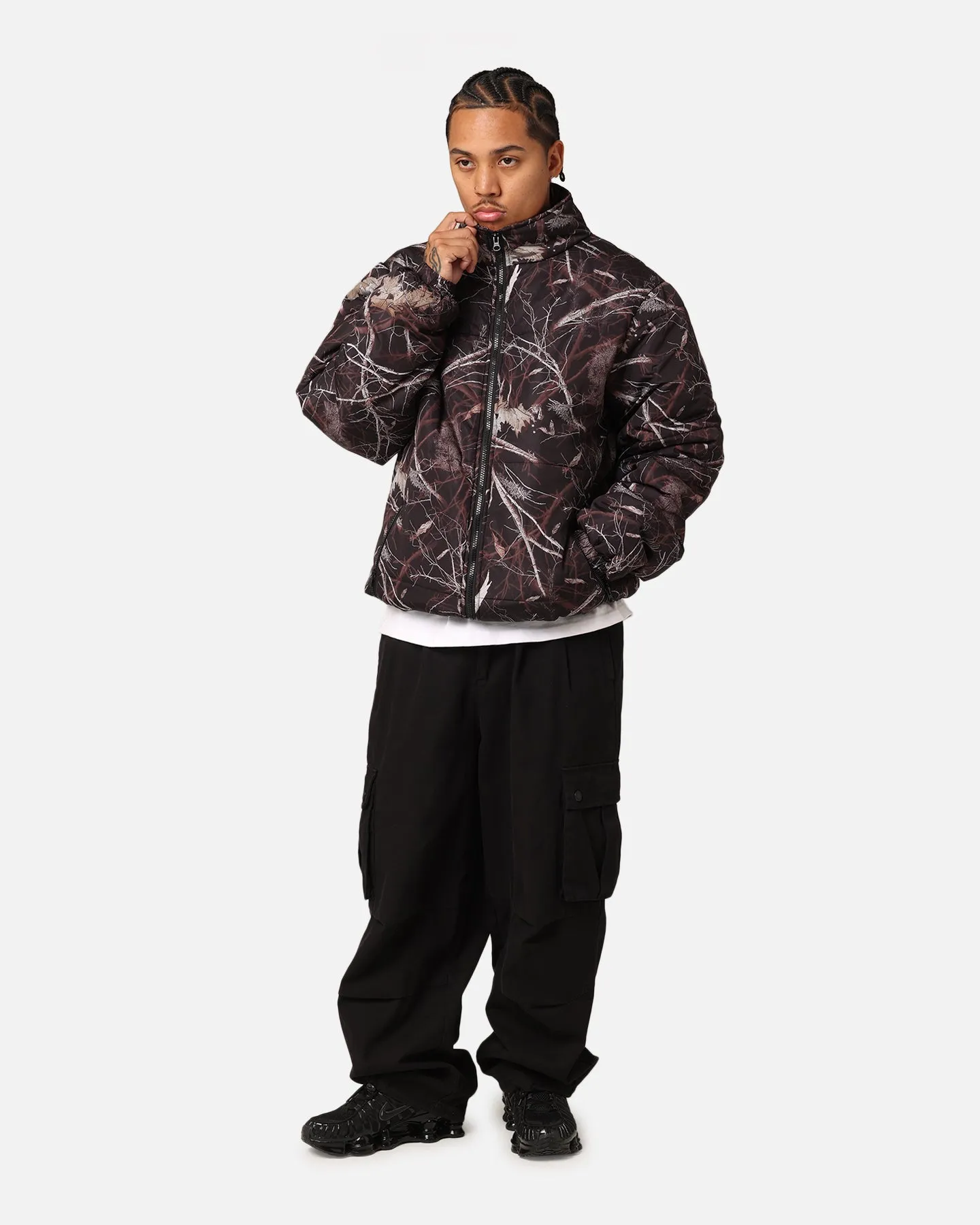 X-Large Wave Dye Puffer Jacket Dark Camo