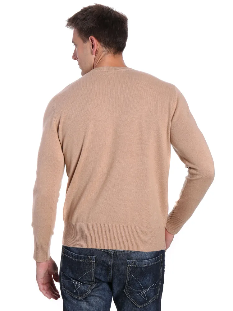 Zainuno Moizni Men's 100% Cashmere Crew Neck Pullover Sweater