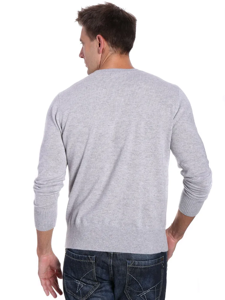 Zainuno Moizni Men's 100% Cashmere Crew Neck Pullover Sweater