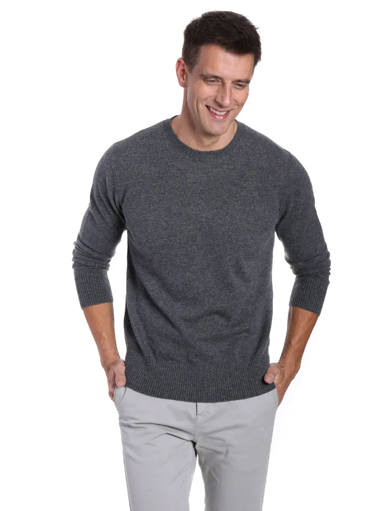 Zainuno Moizni Men's 100% Cashmere Crew Neck Pullover Sweater